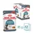 Royal Canin Hairball macskaeledel, 12 x 85 g tasakos csomag. Felirat: Helps reduce hairball formation, Proven results in 14 days. Macskás illusztráció a csomagoláson.