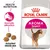 ROYAL CANIN AROMA Exigent cat food pack, text: Health Nutrition, Aromatic attraction, Adapted kibble size, image of brown cat and three round kibbles visible. ROYAL CANIN AROMA Exigent cat food pack, text: Health Nutrition, Aromatic attraction, Adapted kibble size, image of brown cat and three round kibbles visible.