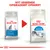 Royal Canin Indoor 27 kattefoder, billede viser ændring fra tidligere til nyt design med teksten 'NYT UDSEENDE OPGRADERET OPSKRIFT' øverst.