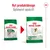 Royal Canin Mini Adult hundefoder, nyt produktdesign og optimeret opskrift. To poser vises: gammel og ny emballage med tekst 'Weight maintenance'.
