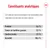Constituants analytiques : protéine 8,6 %, matières grasses 5,5 %, cendres brutes 2,0 %, humidité 80,4 %