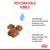 Text på engelska: Rehydratable kibble. For mother: Ideal nutrition during pregnancy and post-natal period. For baby cat: Easy transition from mother’s milk to solid food.