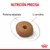 Croqueta con texto: Nutrición precisa, proteína adaptada, L-carnitina. Marca Royal Canin visible en la parte inferior derecha.