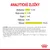 Analytické zložky: bielkoviny 11,4 %, oleje a tuky 2,7 %, popol 1,6 %, vláknina 0,5 %, vlhkosť 79,6 %. Zloženie: mäso, ryby, obilniny, rastlinné extrakty, minerály, kvasnice.