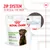 Image showing zip system feature to reseal the pack for Royal Canin Digestion Chews adult supplements, with a close-up of the resealable mechanism and product packaging.