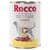 Conservă Rocco Diet Care Hepatic pentru câini, imagine cu ficat, fulgi de ovăz și brânză cottage. Text vizibil: Chicken with oat flakes & cottage cheese. Conservă Rocco Diet Care Hepatic pentru câini, imagine cu ficat, fulgi de ovăz și brânză cottage. Text vizibil: Chicken with oat flakes & cottage cheese.