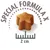 Croquette en forme d’étoile, mention « SPECIAL FORMULA X » et règle indiquant 2 cm de diamètre.