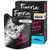 Tigeria Smoothie Snack for cats, 50g pouch. Text: 'Take it Smoothie' and 'What's fishy about it?'. Packaging shows fish graphic and note on 6x50g pack.