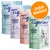 Tigerino Silicate Litter in verschiedenen Varianten: Classic, Aloe Vera, staubfrei, geruchsbindend, antibakteriell. Orangefarbener Kreis mit Text 'Jetzt testen!'.