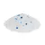 Hoop van witte en blauwe silicakristallen, geschikt voor kattenbakvulling.
