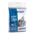 Tigerino Premium Natural Clay Clumping Litter, Sensitive, 6 kg. Ultra absorbent & efficient, fast odour control, immediate clumping, extremely low-dust. Slika mačke na pakiranju.