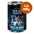 Wild Freedom Cold River Chicken with Pollock, 12x400g, ricetta senza cereali, immagine di gatto e cascata sulla confezione. Testo visibile: 100% grain-free recipe.
