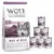 Wolf of Wilderness Wild Hills dry food 12kg bag and six cans. Visible text: 100% grain-free recipe, lots of fresh chicken meat & duck with fruits of the forest, roots and wild herbs.