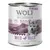 Wolf of Wilderness Junior Wild Hills, 800g can. Recipe with fresh free-range duck and veal, wild berries, roots and herbs. 100% grain-free.