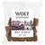 Wolf of Wilderness Wild Hills Duck – Ente, 100% grain-free recipe. Trozos de snack visibles en envase transparente.