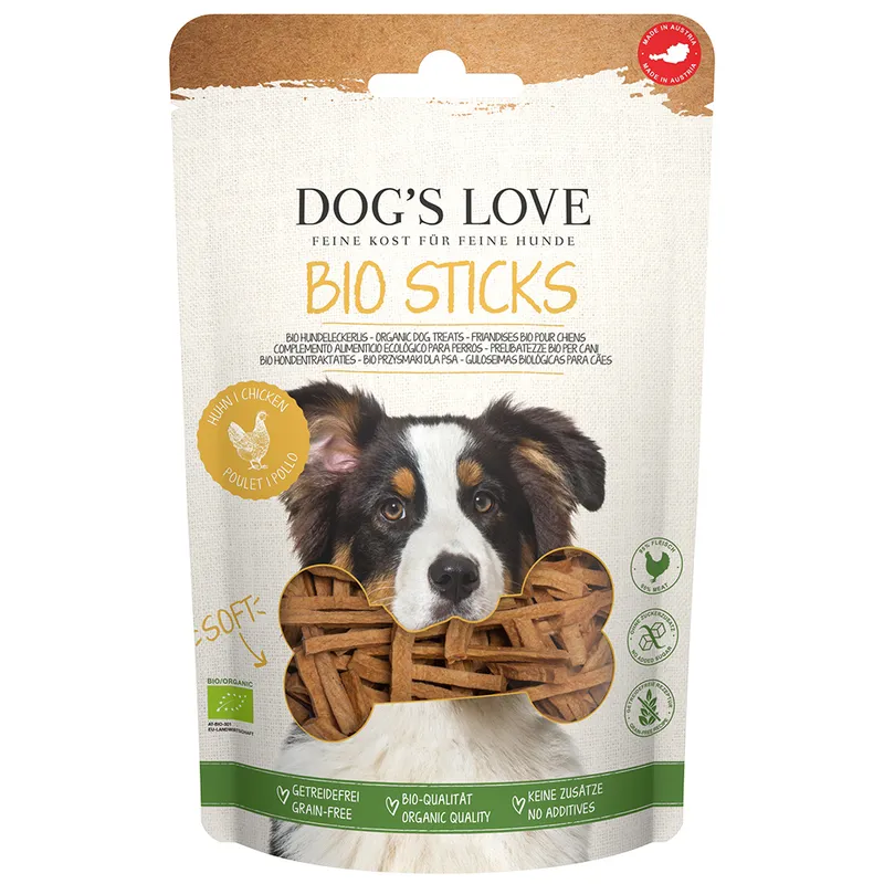 Dog's Love Bio Sticks con pollo ecológico - 6 x 150 g - Pack Ahorro