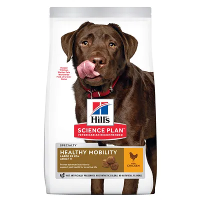 Hill's Science Plan Healthy Mobility Large 25kg+ Adult 1+ mit Huhn. Unterstützt Gelenkgesundheit für ein aktives Leben. Ohne künstliche Konservierungsstoffe, Farben oder Aromen.