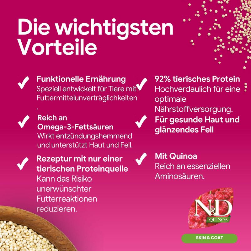 Farmina N&D Quinoa Adult Skin & Coat mit Hering und Kokosnuss