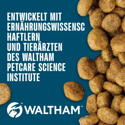 Entwickelt mit Ernährungswissenschaftlern und Tierärzten des Waltham Petcare Science Institute. WALTHAM.