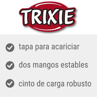 TRIXIE. Tapa para acariciar, dos mangos estables, cinto de carga robusto.