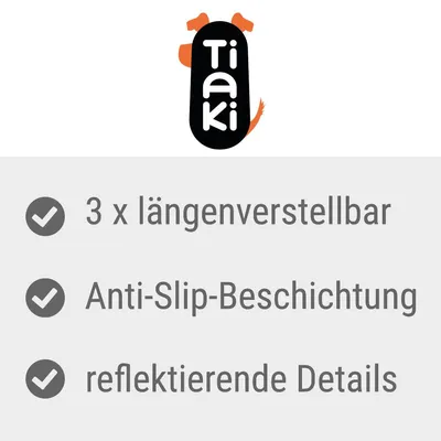 Tiaki. 3 x längenverstellbar, Anti-Slip-Beschichtung, reflektierende Details.