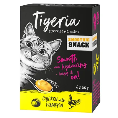 Tigeria Smoothie Snack, chicken with pumpkin, 6 x 50g.