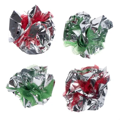 Lot de balles bruissantes en mesh pour chat - 4 balles