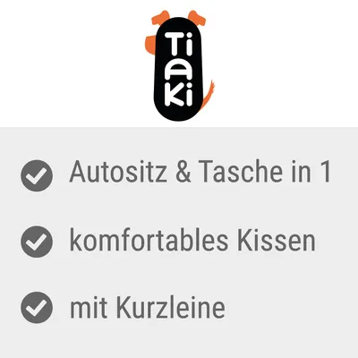Tiaki. Autositz & Tasche in 1, komfortables Kissen, mit Kurzleine.