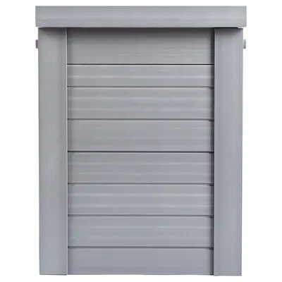 Grey wooden panel with horizontal slats, suitable for furniture or casing construction.