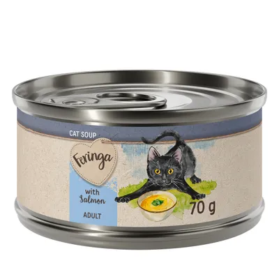 Feringa Cat Soup mit Lachs, für erwachsene Katzen, 70 g Dose.