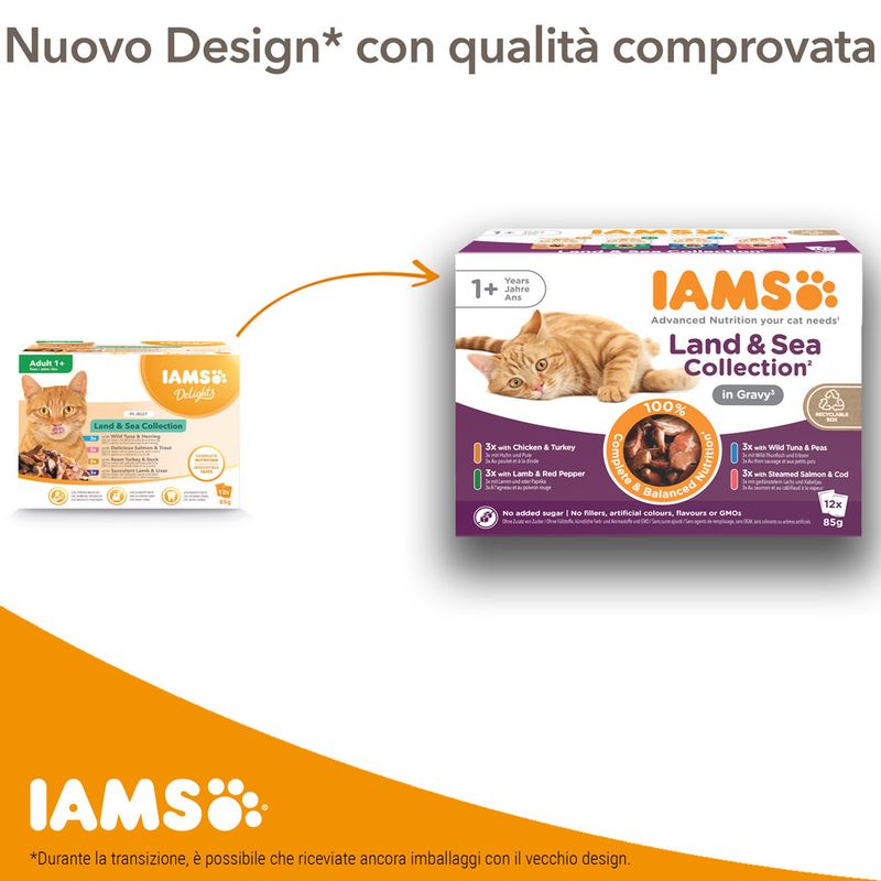 IAMS Delights Pacco misto 48 x 85 g Alimento umido per gatti