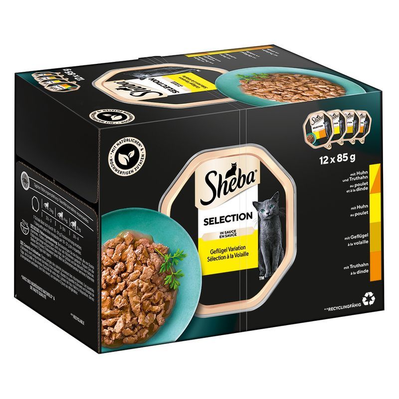 Megasparepakke Sheba Varianter skåler 144 x 85 g