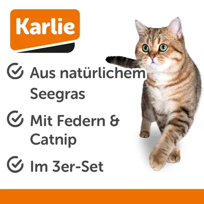 Karlie Katzenspielzeug 3 Mäuse Seegras Natur