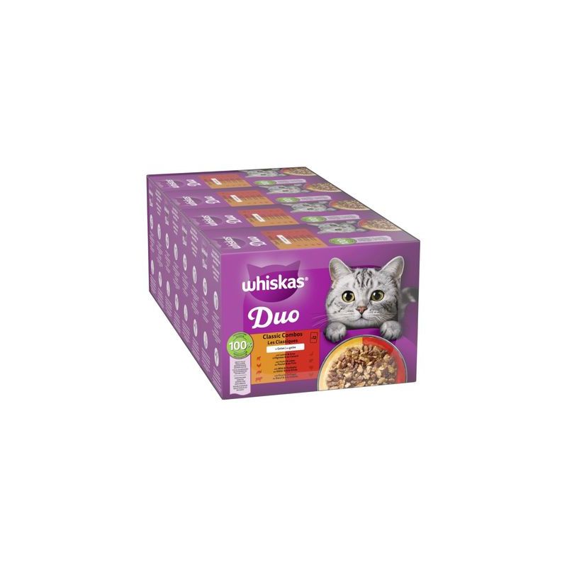 Voordeelpakket Whiskas Duo Maaltijdzakjes 96 x 85 g Kattenvoer