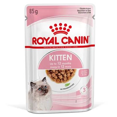 ROYAL CANIN Kitten, 85g, chunks in gravy, for kittens up to 12 months, without preservatives, stage 3.