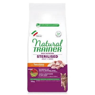 Natural Trainer Gesteriliseerd met Kalkoen Brokken voor katten
