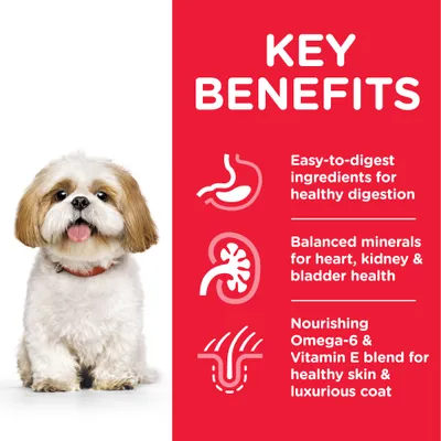 KEY BENEFITS: Easy-to-digest ingredients for healthy digestion. Balanced minerals for heart, kidney & bladder health. Nourishing Omega-6 & Vitamin E blend for healthy skin & luxurious coat. Tekst na engleskom jeziku.