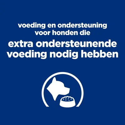 voeding en ondersteuning voor honden die extra ondersteunende voeding nodig hebben