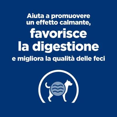 Aiuta a promuovere un effetto calmante, favorisce la digestione e migliora la qualità delle feci