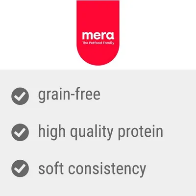mera The Petfood Family. Grain-free, high quality protein, soft consistency.