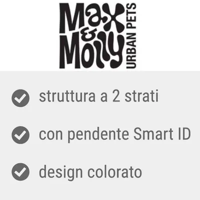 Max & Molly Urban Pets, struttura a 2 strati, con pendente Smart ID, design colorato