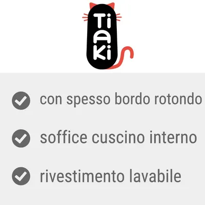 Tiaki. con spesso bordo rotondo, soffice cuscino interno, rivestimento lavabile
