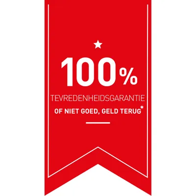 100% tevredenheidsgarantie. Of niet goed, geld terug.
