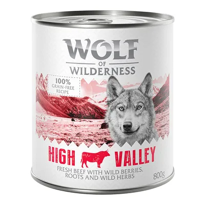 Wolf of Wilderness High Valley, 100% grain-free recipe, fresh beef with wild berries, roots and herbs, 800g.