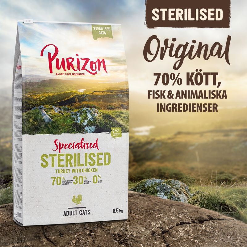Purizon Adult Sterilised Turkey & Chicken - spannmålsfritt