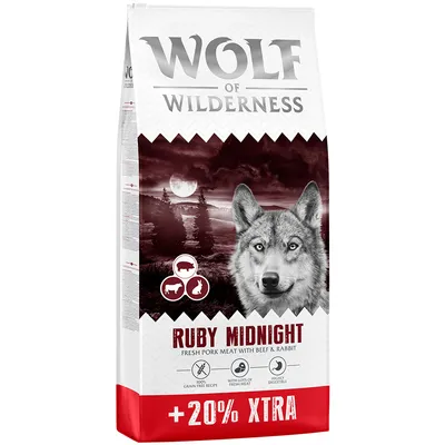 12 + 2,4 kg ingyen! 14,4 kg Wolf of Wilderness - gabonamentes