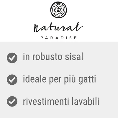 Natural Paradise. In robusto sisal, ideale per più gatti, rivestimenti lavabili.
