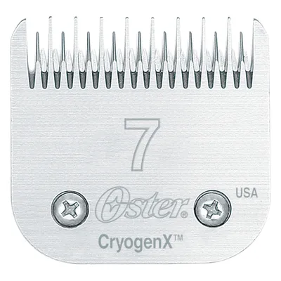 Oster CryogenX нож размер 7, САЩ, сребрист с винтове и фини зъбци.