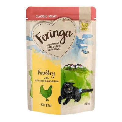 Feringa Classic Meat Kitten, poultry with potatoes and dandelion, grain-free recipe, 85 g.