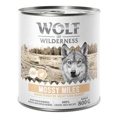 Wolf of Wilderness Mossy Miles, frisches Geflügelfleisch und Kaninchen, mit Wildbeeren, Wurzeln und Kräutern, 100% getreidefreie Rezeptur, Adult, 800g.